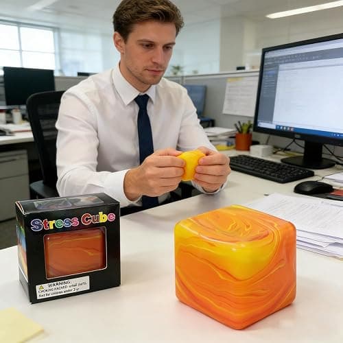 Swirl Stress Cube Squishy Toys, Slow Rebound Squishy Fidget Toy for Adults, Unique Swirling Color Mixing, Slow Rising Sensory Toys for Anxiety Stress Relief (Purple) thumbnail 6