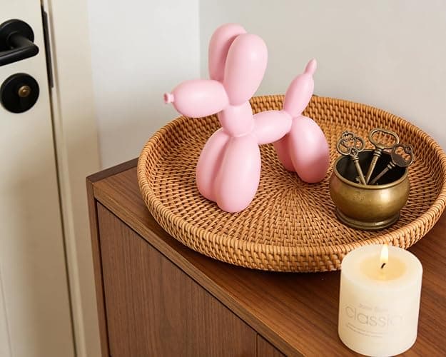 AMOIENSIS Pink Balloon Dog Statue Decor, 4 inch Small Knick Knacks Balloon Dog Animal for Desk Shelf Decor thumbnail 6
