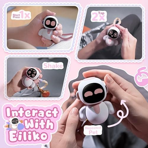 ENERGIZE LAB Eiliko Lover Set + Mystery Swappable Themed Bodies - Portable Robot with AI, Fun Electronic Pendant Toys, Gifts for Couples and Best Friends. thumbnail 5