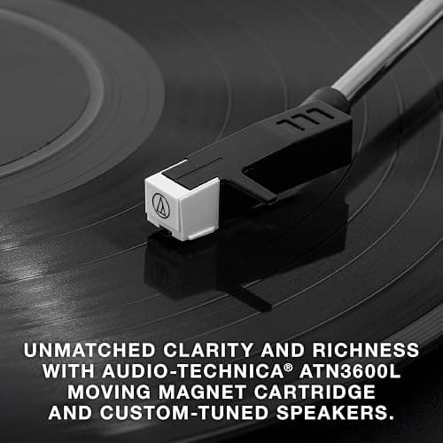 Victrola Eastwood II Record Player with Speakers – Bluetooth 5.1 and Vinyl Stream Technology, Vintage Style 3-Speed Vinyl Player, Audio Technica AT-3600LA Cartridge (Oak) thumbnail 4