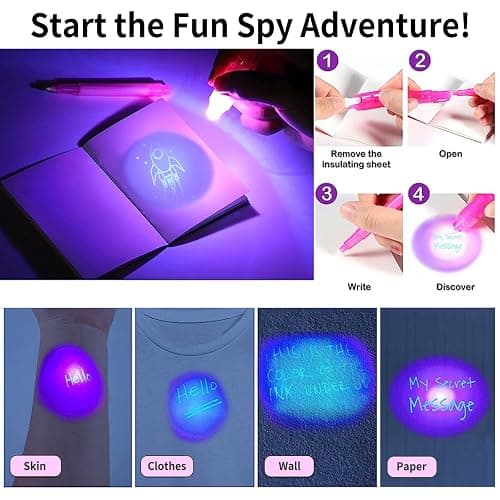 EODVICS Invisible Ink Pens 12 Pack with Notebook and UV Pen Light, Party Favors for Kids 8-12, Christmas Stocking Stuffers, Thanksgiving Halloween Goodie Bag Gifts thumbnail 5