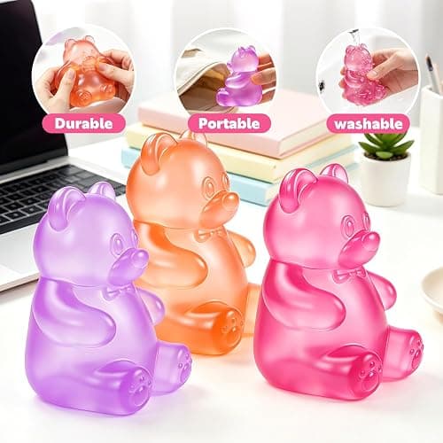 Bear Squishy, Stress Bear Taba Squishy, Taba Squishy Toys for Kids, Stress Balls Valentines Day Gifts Birthday Gifts Party Favors-Rosy thumbnail 3