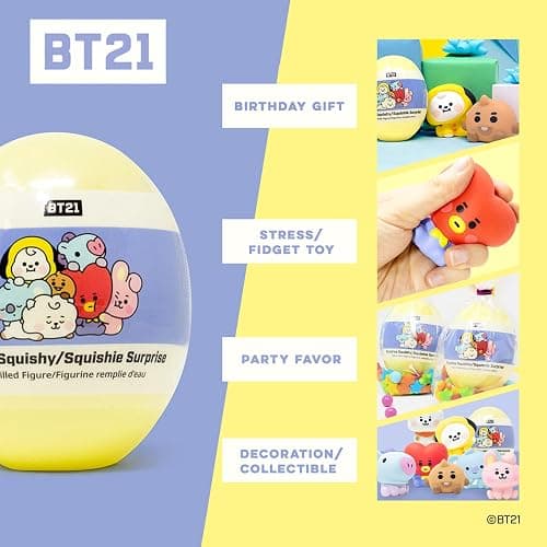 Hamee LINE Friends BT21 (Baby) [Surprise Capsule Series] Cute Water Filled Squishy Toy [Birthday Gift Bags, Party Favors, Gift Basket Filler, Stress Relief Toys] - 1 Pc. (Mystery - Blind Capsule) thumbnail 4