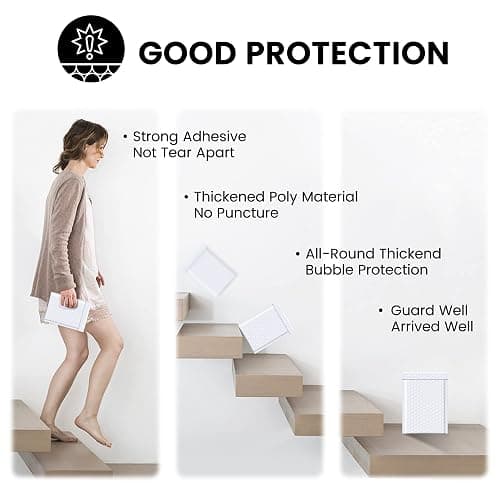 Fuxury Bubble Mailers 4x8 Inch White 200 Pack Padded Envelopes Usable Size 4x7" Thick Mailing Envelopes Bubble Opaque Padded Mailers Shipping Bags for Mailing Jewelry Makeup Small Business#000 thumbnail 4