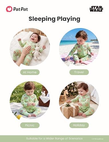 Disney Baby Viscose Made from Bamboo 2-way Zip Footie Romper Outfit NB-Inf thumbnail 7