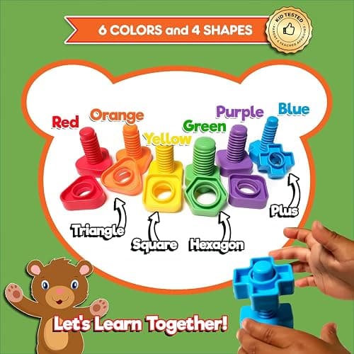 Twist & Turn Nuts n Bolts - Sort, Count, Match & Play with 12pc + eBook thumbnail 4