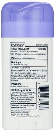 Sure Deodorant Invisible Solid, Unscented - 2.6 oz thumbnail 4