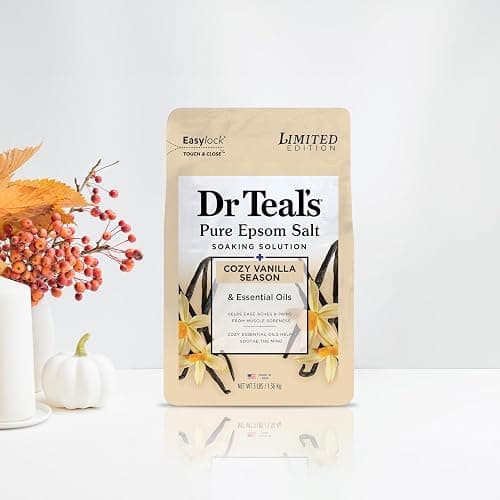 Dr Teal's Epsom Salt Magnesium Soak, Limited Edition Cozy Vanilla Season, 3lbs thumbnail 6
