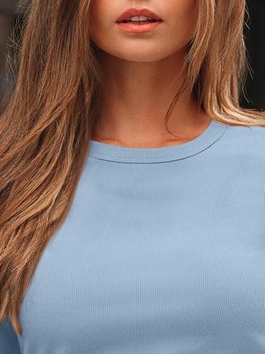 AUTOMET Long Sleeve Shirts Blouses Fall Fashion Ribbed Basic Tops Winter Clothes thumbnail 6