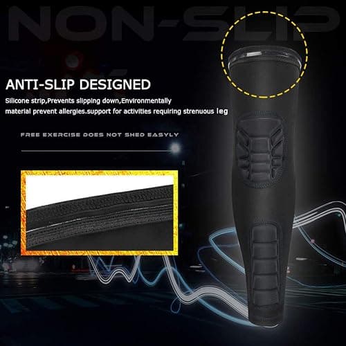 Knee Calf Padded 2 Pack Compression Leg Sleeve Shin Protective Support thumbnail 7
