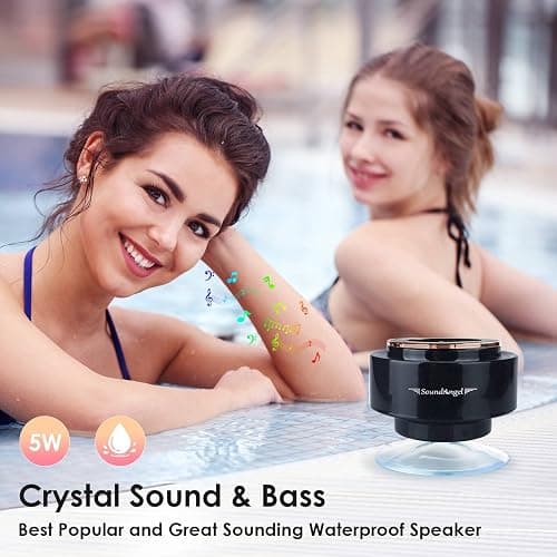 XLeader SoundAngel Mate, Upgraded, Pro Shower Speaker, Certified IPX7 Waterproof Bluetooth Speaker, with Suction Cup, Hook, Built-in Mic, Crystal Sound&Rich Bass, 12H Playtime, Ideal Gifts, Rose Gold thumbnail 4