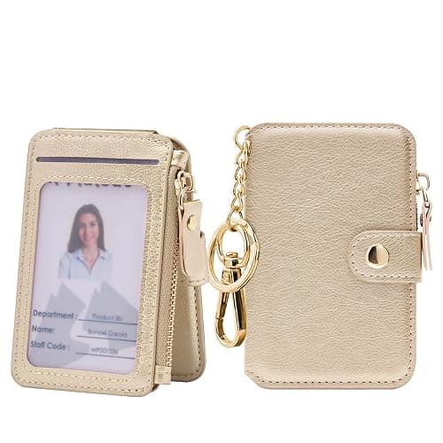 Penekin Keychain wallet, Rfid Blocking Credit Card Holder Leather, Zipper Card Case for Women thumbnail 9