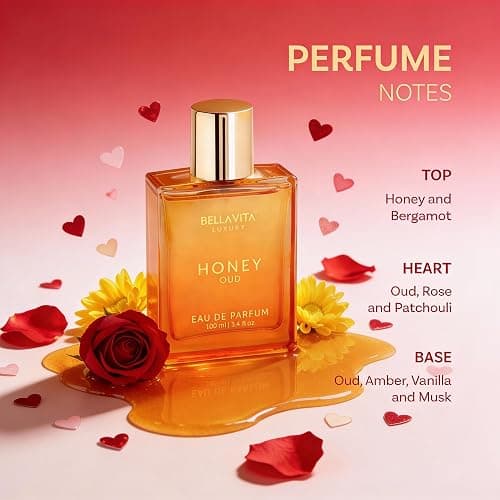 BellaVita Luxury Honey Oud Eau de Parfum (3.4 fl. oz.) | Patchouli, Vanilla, Bergamot, Floral & Spicy + Vegan Essentials Oils | Best gift for Valentine's Day | Long-Lasting Unisex Fragrance thumbnail 2