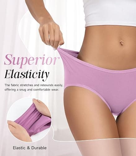 TANSTC Womens Underwear Cotton Hipster Panties for Women | Low Rise Soft Stretch Briefs, Full Coverage, Moisture-Wicking, Breathable Ladies Panties 6 Pack thumbnail 3