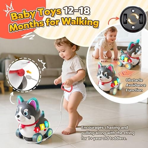 Baby Toys for 6-12-18 Month, 3-in-1 Musical Puppy Toy, Crawling & Walking Toys for 1 Year Old Boy Girl Gifts, Bilingual Learning Educational for 7 8 9 10 Months Developmental Toy thumbnail 2