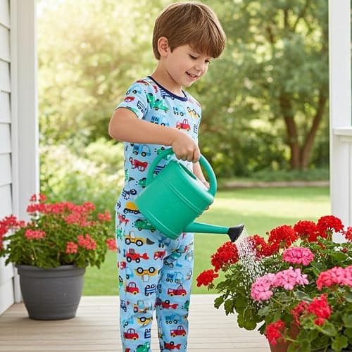 PATPAT Bamboo Viscose Pajamas Sets for Boys Girls Kids Toddler, 3 Pack Shorts & Pants Sleepers, Ultra-soft Snug Fit Pjs 2-12Y thumbnail 4