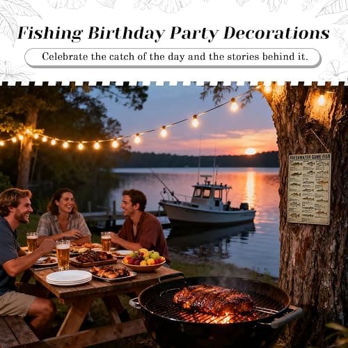 HYBLOM Fishing Decor Vintage Freshwater Game Fish Chart Metal Sign 8x12 IN | Fishing Gifts for Boys Men Dad, for Man Cave Boys Room Hunting Room Lake House Cabin Bedroom, Rustproof, Retro Tin Signs thumbnail 6