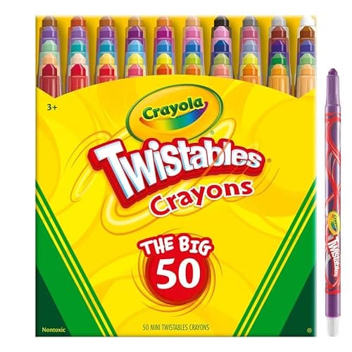 Crayola Mini Twistables Crayons for Kids (50ct) Stocking Stuffers & Holiday Gifts, No Peel Toddler Crayons for Coloring Books, Arts & Crafts Supplies, 3+ thumbnail 3