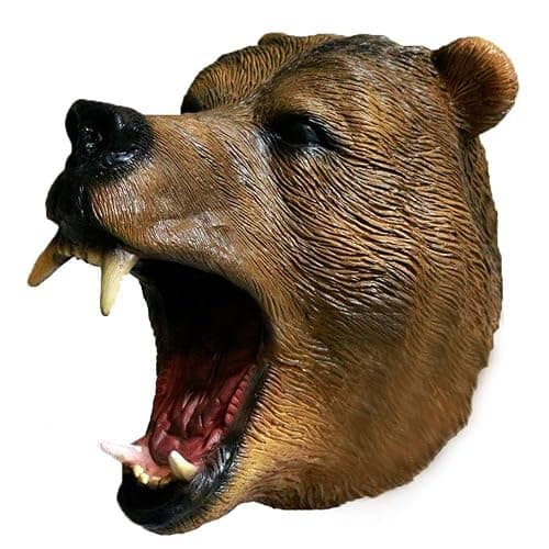 Brown Bear Animal Head Latex Mask Halloween Wild Forest Animal Costume Grizzly Bear Overhead Mask for Adult - Image 1
