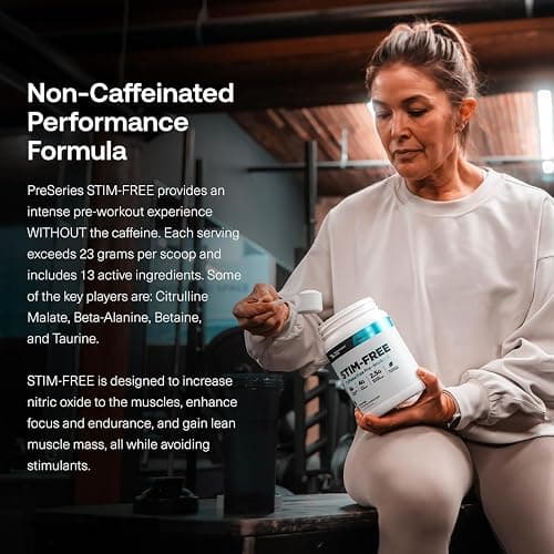Transparent Labs Stim-Free Pre-Workout - Caffeine & Stim Free Pre Workout Powder for Men and Women with Beta Alanine Powder, Citrulline Malate, & elevATP - 30 Servings, Tropical Punch thumbnail 4