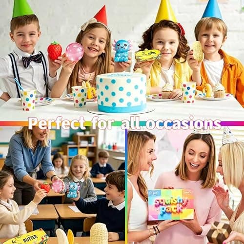 Squishy Toy Pack, Sensory Stress Relief Fidget Toys, Slow Rising TPR, 6 Pack Fun Food Squishy Set, Gifts for Kids and Adults, Birthday Party Favors, Classroom Prizes, Office Desk Decor thumbnail 7