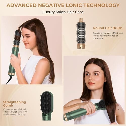 Air Brush 5 en 1 Hair Styler Airbrush 5 en 1 avec Seche Cheveux, Brosse Soufflante, Fer a Boucler, Thermal Brush, Brosse Lissante Seche Cheveux 5 en 1 pour Sécher, Boucler, Lisser thumbnail 6