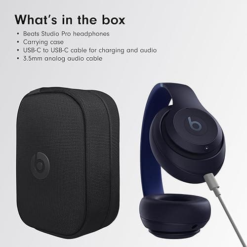 Beats Studio Pro - Wireless Bluetooth Noise Cancelling Headphones - Personalized Spatial Audio, USB-C Lossless Audio, Apple & Android Compatibility, Up to 40 Hours Battery Life - Navy - Navy - Studio Pro - Without AppleCare+ thumbnail 7