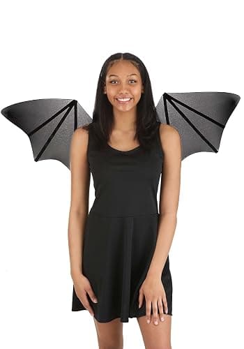 Fun Costumes Sheer Bat Costume Wings for Adults - Nylon Wings with Satin Ribbon Details and Wire Edge, One Size Fits Most Standard - Black thumbnail 5