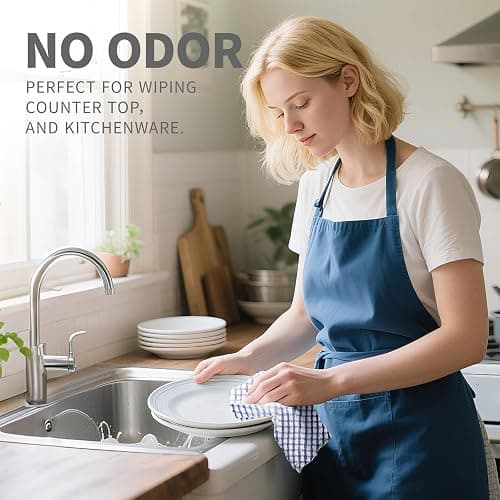 Oeleky Kitchen Dish Rags for Washing Dishes, 100% Cotton Dish Cloths | Good absorption, for cleaning drying wiping, dish cloths ,quick dry, 100% cotton,12x12 inches, pack 8, small dish towels thumbnail 3