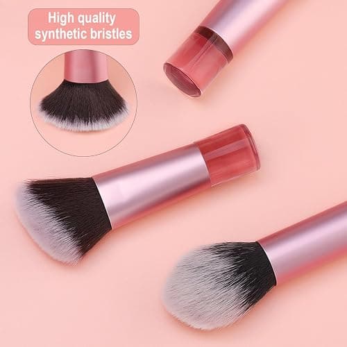 Yrarbil Foundation Contour Powder Brush Set, 3PCS Premium Travel Kabuki Makeup Brush for Blending Setting Buffing with Liquid, Powder and Cream thumbnail 5