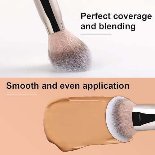 TEOYALL Domed Foundation Brush, Soft Dense Synthetic Bristles Blending Brush for Liquid Cream Foundation Bronzer Contour thumbnail 4