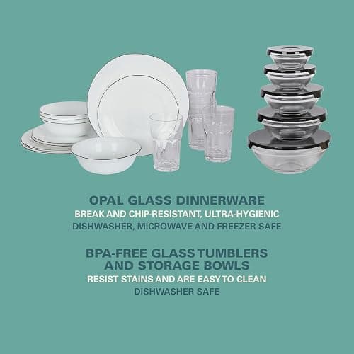 Gibson Home 74 Piece Kitchen in a Box Pots and Pans Cookware, Plates and Bowls Dinnerware, Cutlery Knife Block, Flatware Utensils, Tools & Gadgets, Storage, Glasses Set thumbnail 9