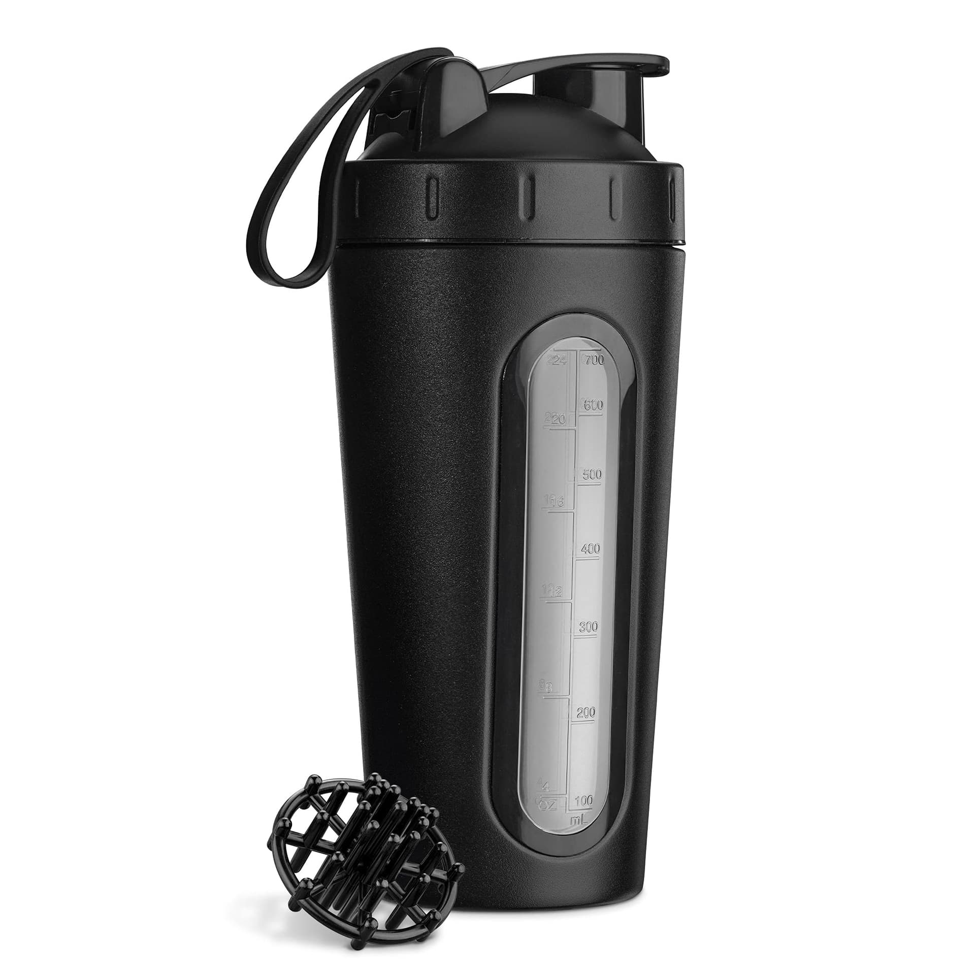 Navaris protein shaker - Stainless steel shaker cup - Cup for protein shakes - Shaker - 750 ml - Protein shaker - Includes shaker ball - Image 1