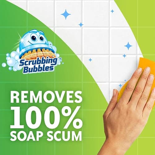 Scrubbing Bubbles Mega Bathroom and Shower Foamer Aerosol, Rainshower Scent, 20oz (Pack of 2) - Image 1