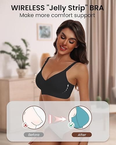 HORISUN Comfortable Seamless Full Coverage Bra for Women Wireless Bras with Soft Support Regular and Plus Size thumbnail 3