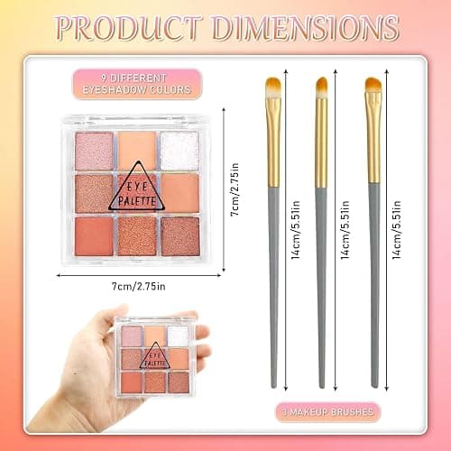 9 Farben Lidschatten Eyeshadow Palette Mit 3 Lidschattenpinsel Matte Glitter Eyeshadow Langlebiges Make Up Palette Wasserdichte Schminkpalette Lidschattenpalette Schminke Set Für Mädchen Und Frauen thumbnail 2