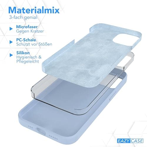 EAZY CASE Premium Silikon Handyhülle kompatibel mit iPhone 14 Slimcover mit Kameraschutz und Innenfutter, Silikonhülle, Schutzhülle, Bumper, Handy Case, Hülle, Softcase, Hellblau thumbnail 5