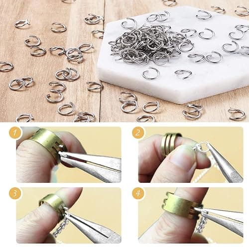 ZYNERY 1500pcs 304 Stainless Steel Open Jump Rings with Jewelry Rings for Jewelry Making Supplies, Jewelry Fix, Wire Wrapping, Crafts thumbnail 5