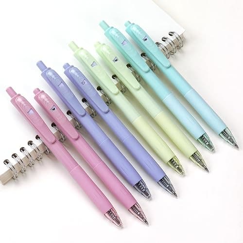 WRITECH Gel Pens Fine Point: Retractable Black Ink Pen Smooth Writing 8ct 0.7mm Medium Point Tip for Journaling Note Taking No Bleed & Smear & Smudge Vivid Color Barrel Silent Click Peekaboo Set - Image 1