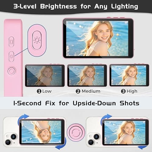 YXYaoZhengYiGeYi Selfie Monitor Screen for iPhone/Android, Magnetic Phone Vlog Back Camera Monitor with Bluetooth Remote, Wireless Recording Selfie/Live Streaming/TikTok thumbnail 3