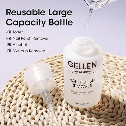 Gellen Nail Polish Remover with Lint Free Nail Wipes, 6.1 Fl.Oz Non Acetone Polish Remover Jasmine Scent, 200PCS Soft Non-Woven Nail Polish Remover Pads in One Kit for DIY at Home Salon Nail Supplies thumbnail 9