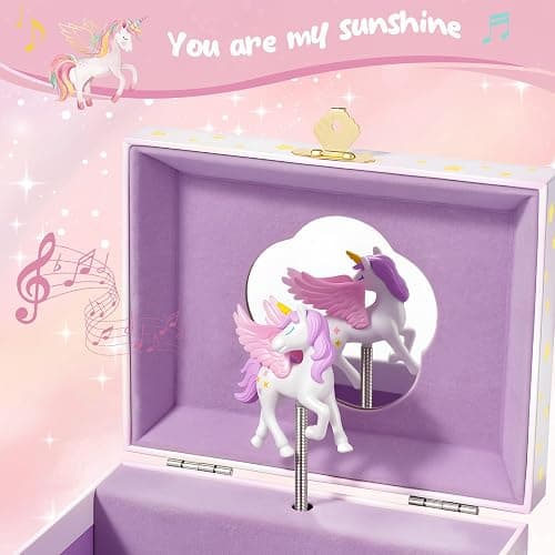 ProCase Unicorn Jewelry Box for Girls, Kids Musical Jewelry Boxes with Spinning Unicorn Doll, Birthday Christmas Gifts for Little Girls Children Toddler Ages 3 4 5 6 7 8 -Unicorn (Box Only) thumbnail 3