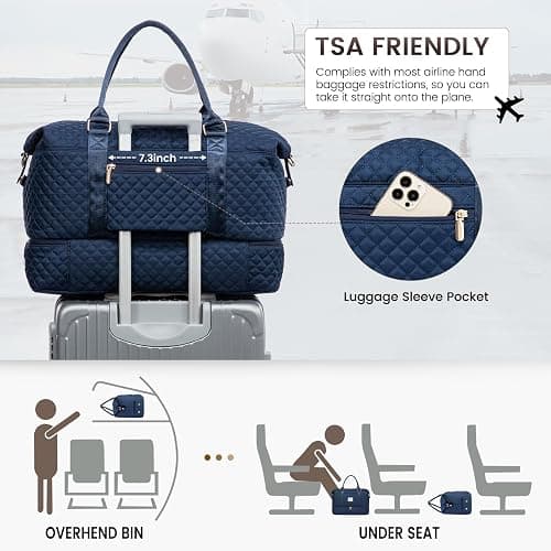 LOVEVOOK Travel Duffle Bag,Weekender Bags for Women with Shoe Compartment，Carry on Overnight Bag with Toiletry Bag,Gym Duffel Bag with Wet Pocket, Hospital Bags for Labor and Delivery thumbnail 4