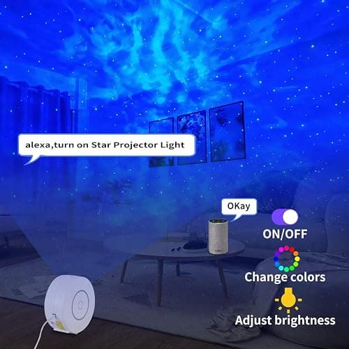 CHIGIH Smart Galaxy Projector, LED Starry Sky Night Light Star Projector, Nebula Ceiling Night Light App & Voice Controlled Northern Lights Projector for Room Bedroom Parties Decor Birthday Gifts thumbnail 2