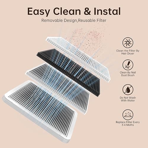 CHRISTINE SHELLY Nail Dust Collector, Cordless Dust Collector Nail Tech, Powerful 1000PA Nail Fan Vent Dust Collector Extractor Dust Suction Machine for Acrylic Nails Polishing (AB Diamond) thumbnail 4