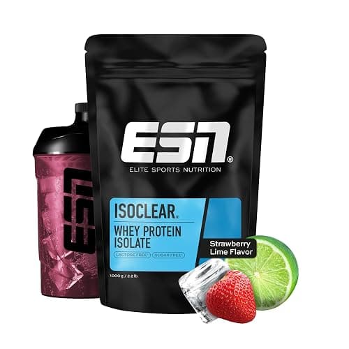 ESN ISOCLEAR Whey Isolate Protein Pulver, 1000g, Strawberry Lime, Proteinlimo mit fruchtig leckerem Geschmack, clear Whey - made in Germany - Image 1