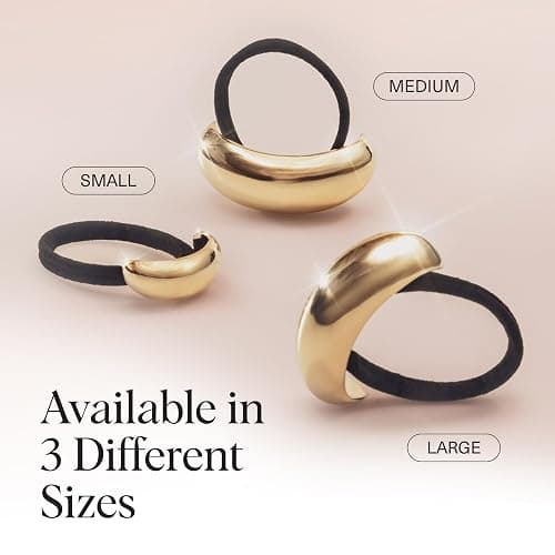 Kitsch Gold Hair Cuffs – Metal Ponytail Cuff for Women – Durable, Elegant Holder for Ponytails, Braids & Updos – Gold Hair Accessory | Ideal Gifts for Women - Large, 1pc thumbnail 5