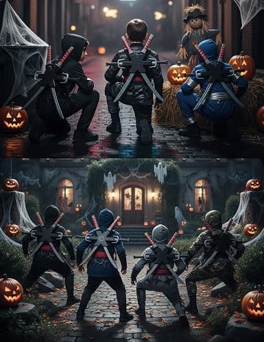 Ninja Kids Toys, Ninja Swords and Weapons Backpack Toy Set for Boys | Katana Swords, Sais, Shuriken Toss and Holder for Ninja Costume, Halloween Costume, Cosplay Parties, Role Play thumbnail 4