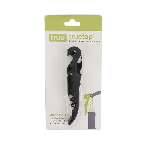 True TrueTap Double Hinged Waiter’s Corkscrew, Matte Black Wine Bottle Opener with Foil Cutter, Wine Key thumbnail 11