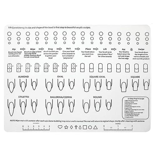 Nail Tech Practice Mat, Acrylic Nail Art Training Silicone Mat, Foldable Washable Nail Desk Mat for Practice Nails, Nail Salon Accessories & Nail Art Practice Sheet - Image 1